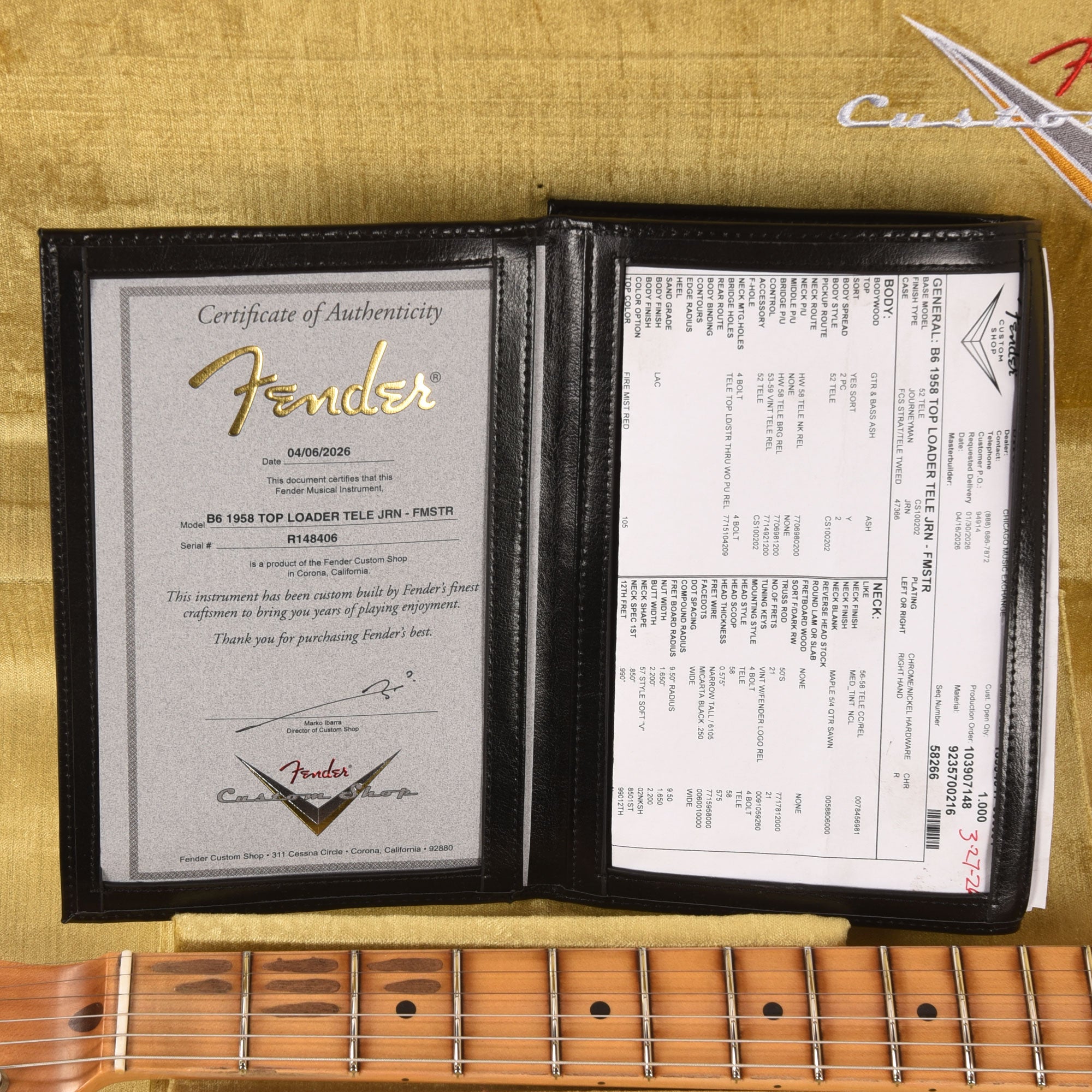 Fender Custom Shop 2026 Time Machine 1958 Top-Load Telecaster Journeyman Relic Firemist Red Electric Guitars
