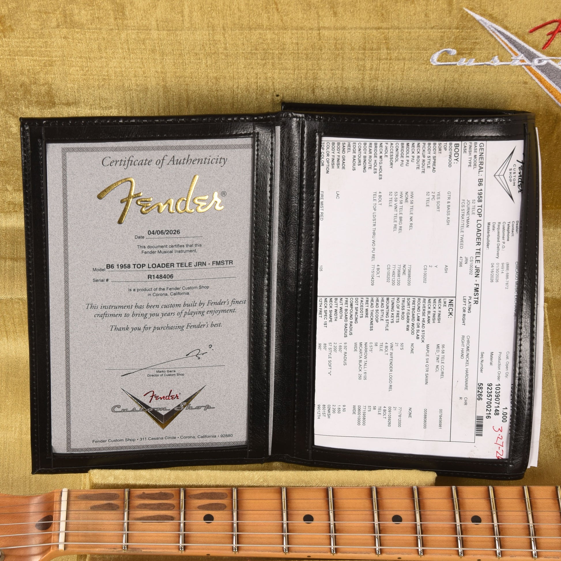 Fender Custom Shop 2026 Time Machine 1958 Top-Load Telecaster Journeyman Relic Firemist Red Electric Guitars