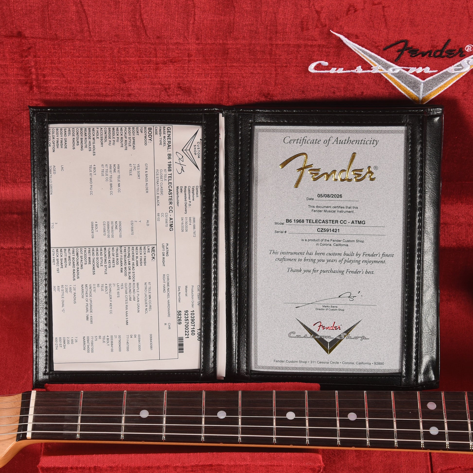 Fender Custom Shop 2026 Time Machine 1968 Telecaster Closet Classic Aged Tomatillo Green Electric Guitars