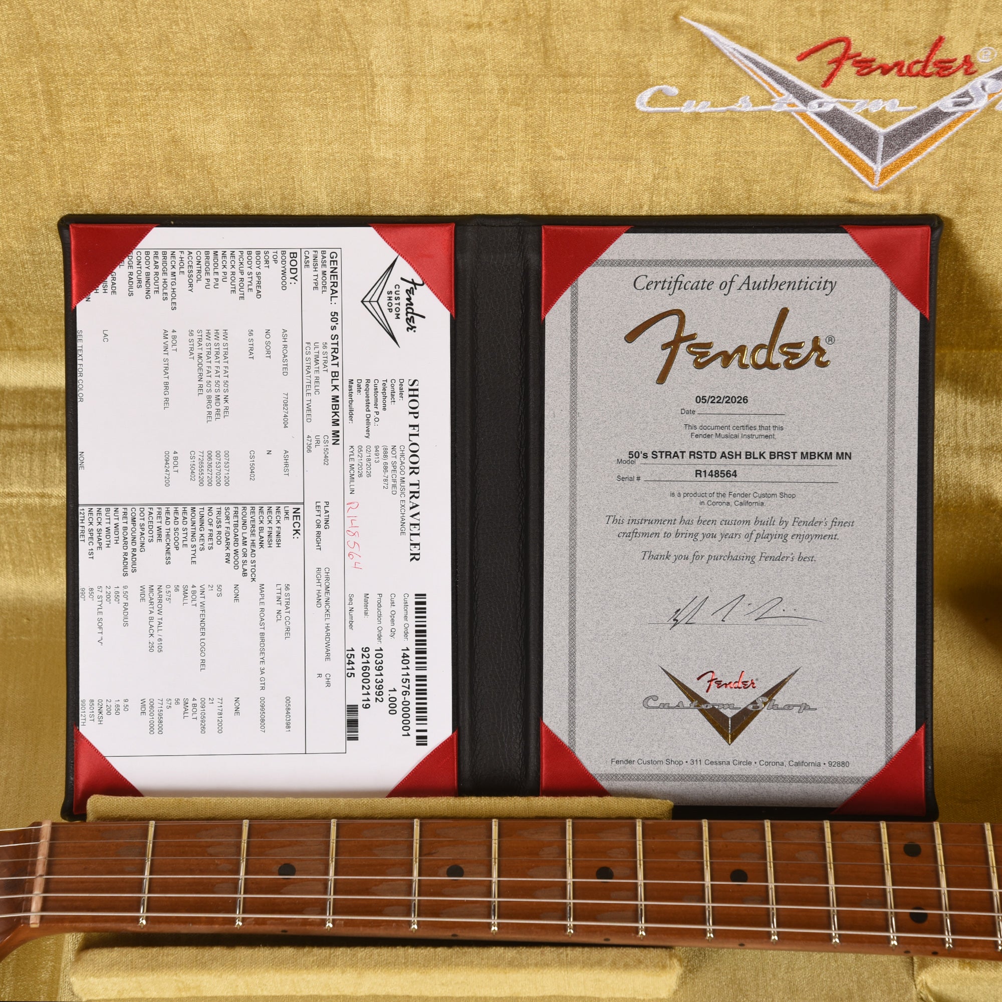 Fender Custom Shop '50s 3A Birdseye Neck Strat Ultimate Relic Black Burst Master Built By Kyle McMillin Electric Guitars