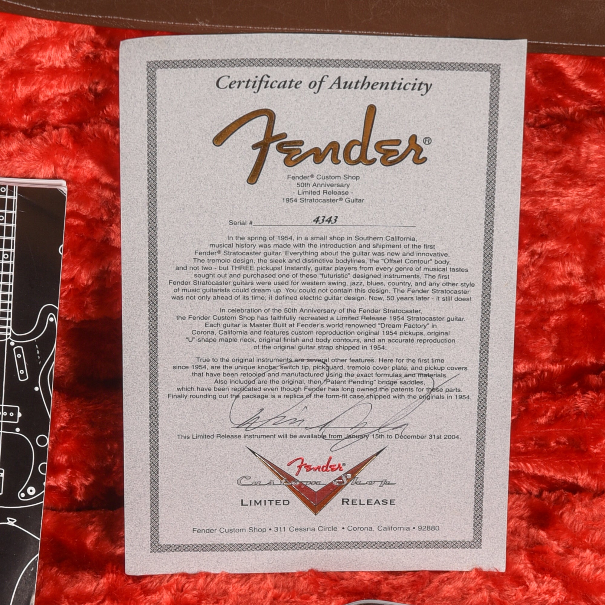Fender Custom Shop 50th Anniversary '54 Stratocaster Reissue Sunburst 2004 Electric Guitars