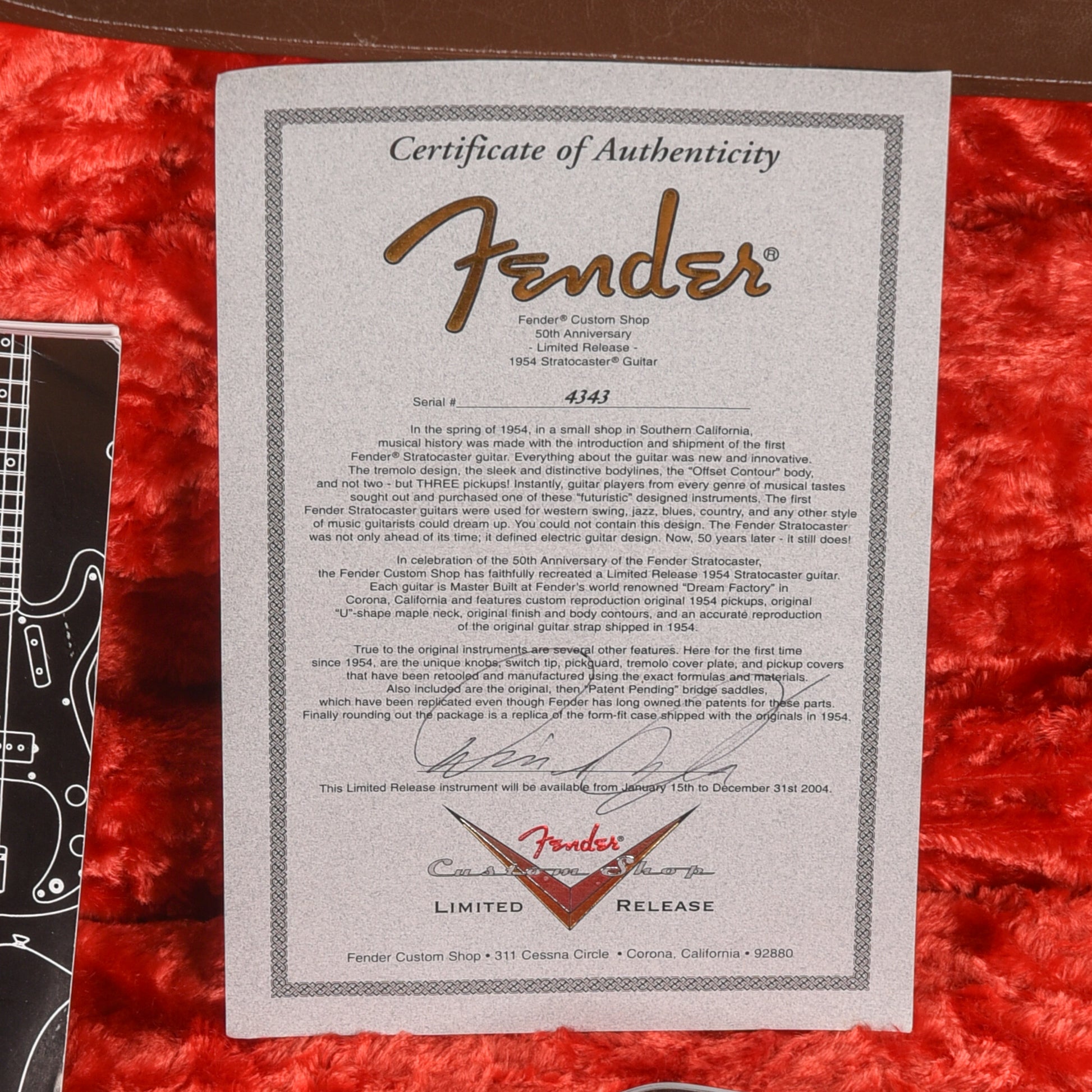 Fender Custom Shop 50th Anniversary '54 Stratocaster Reissue Sunburst 2004 Electric Guitars