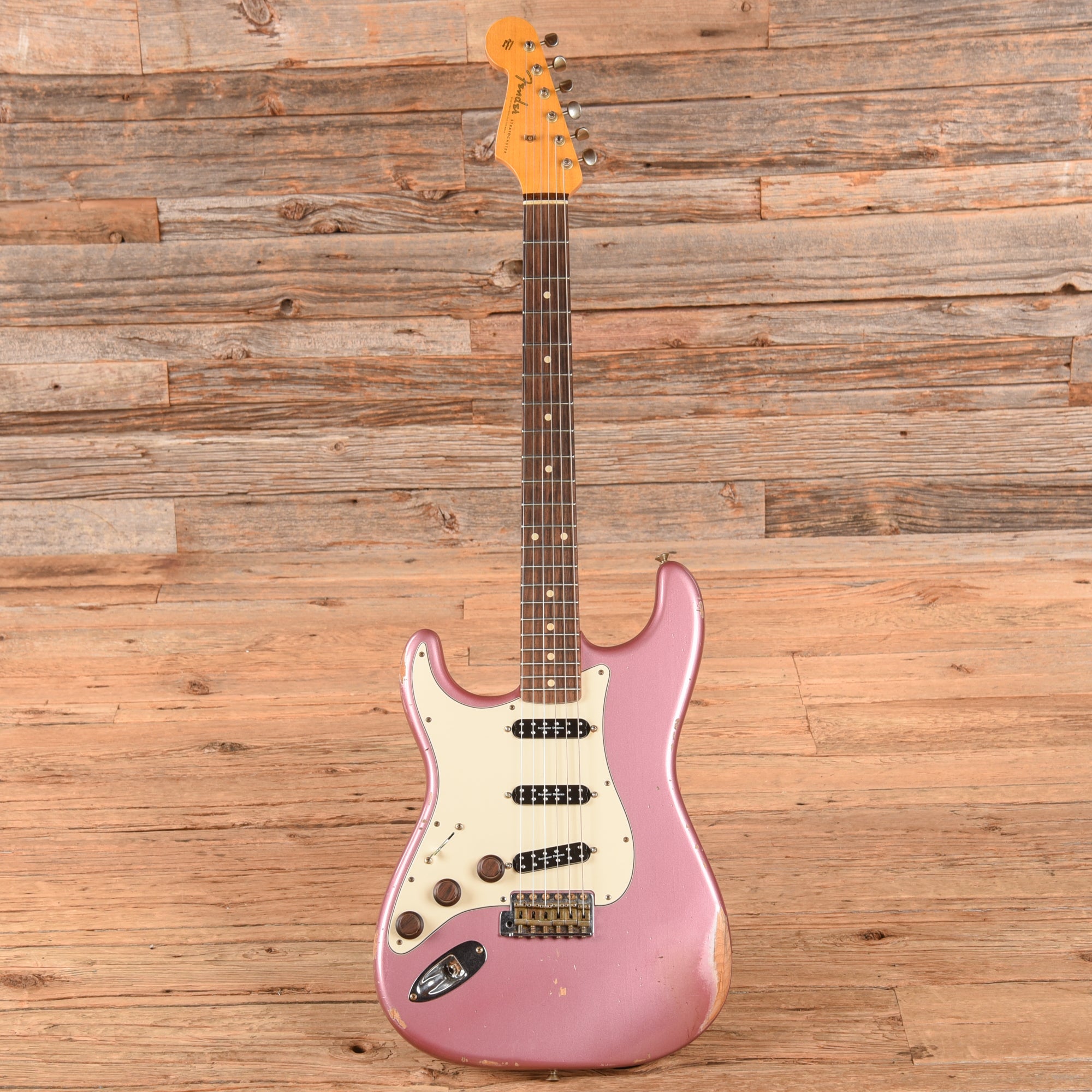 Fender Custom Shop '59 Stratocaster Relic Faded Aged Burgundy Mist Metallic 2022 LEFTY Electric Guitars