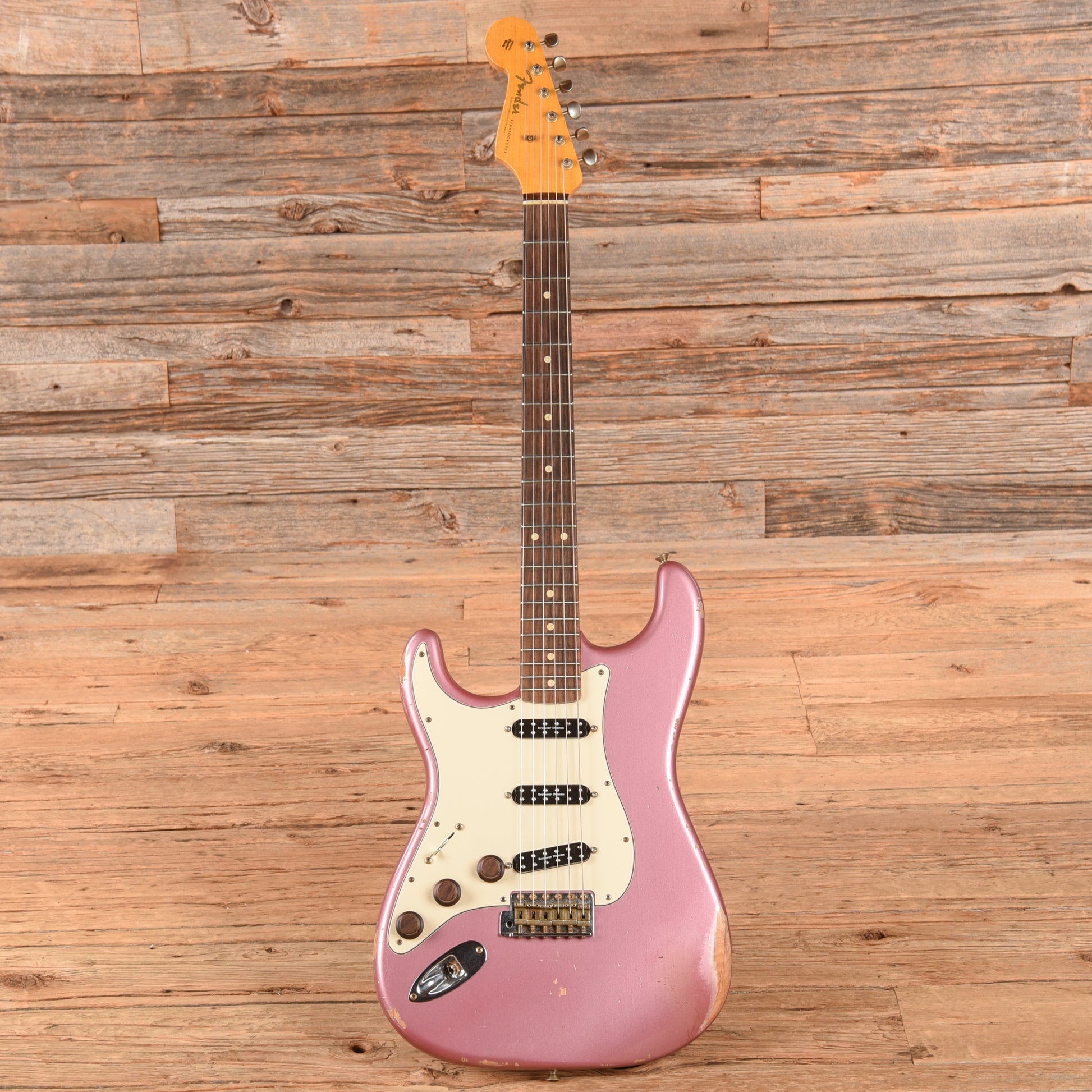 Fender Custom Shop '59 Stratocaster Relic Faded Aged Burgundy Mist Metallic 2022 LEFTY Electric Guitars