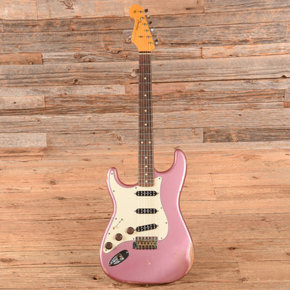 Fender Custom Shop '59 Stratocaster Relic Faded Aged Burgundy Mist Metallic 2022 LEFTY Electric Guitars