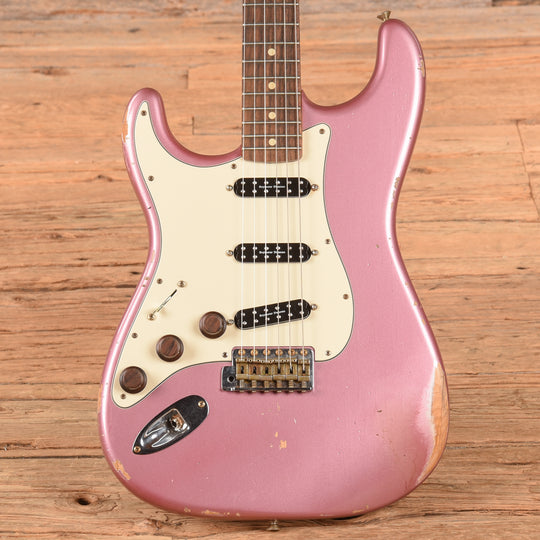 Fender Custom Shop '59 Stratocaster Relic Faded Aged Burgundy Mist Metallic 2022 LEFTY Electric Guitars