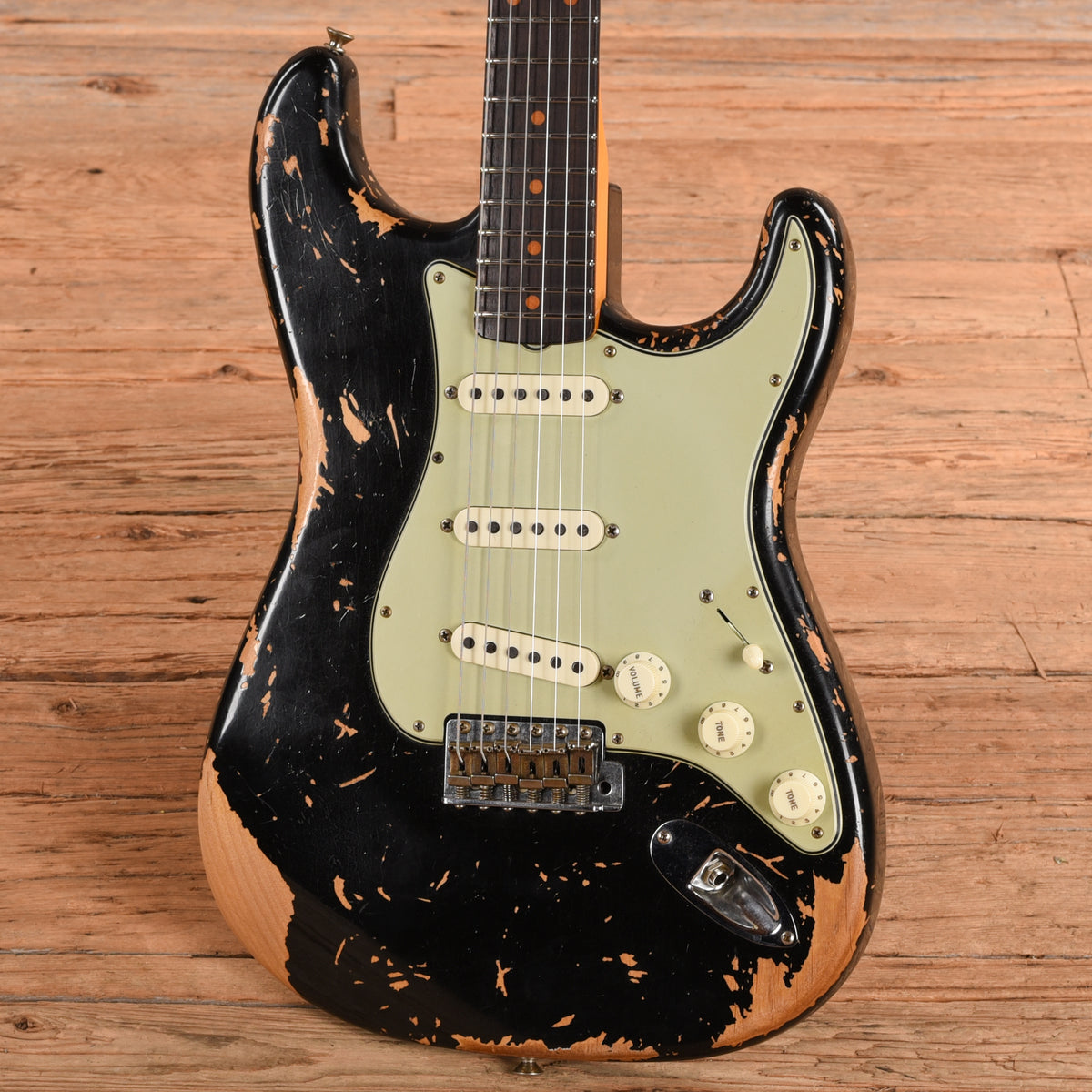 Fender Custom Shop '60 Reissue Stratocaster Heavy Relic Black 2023 Electric Guitars