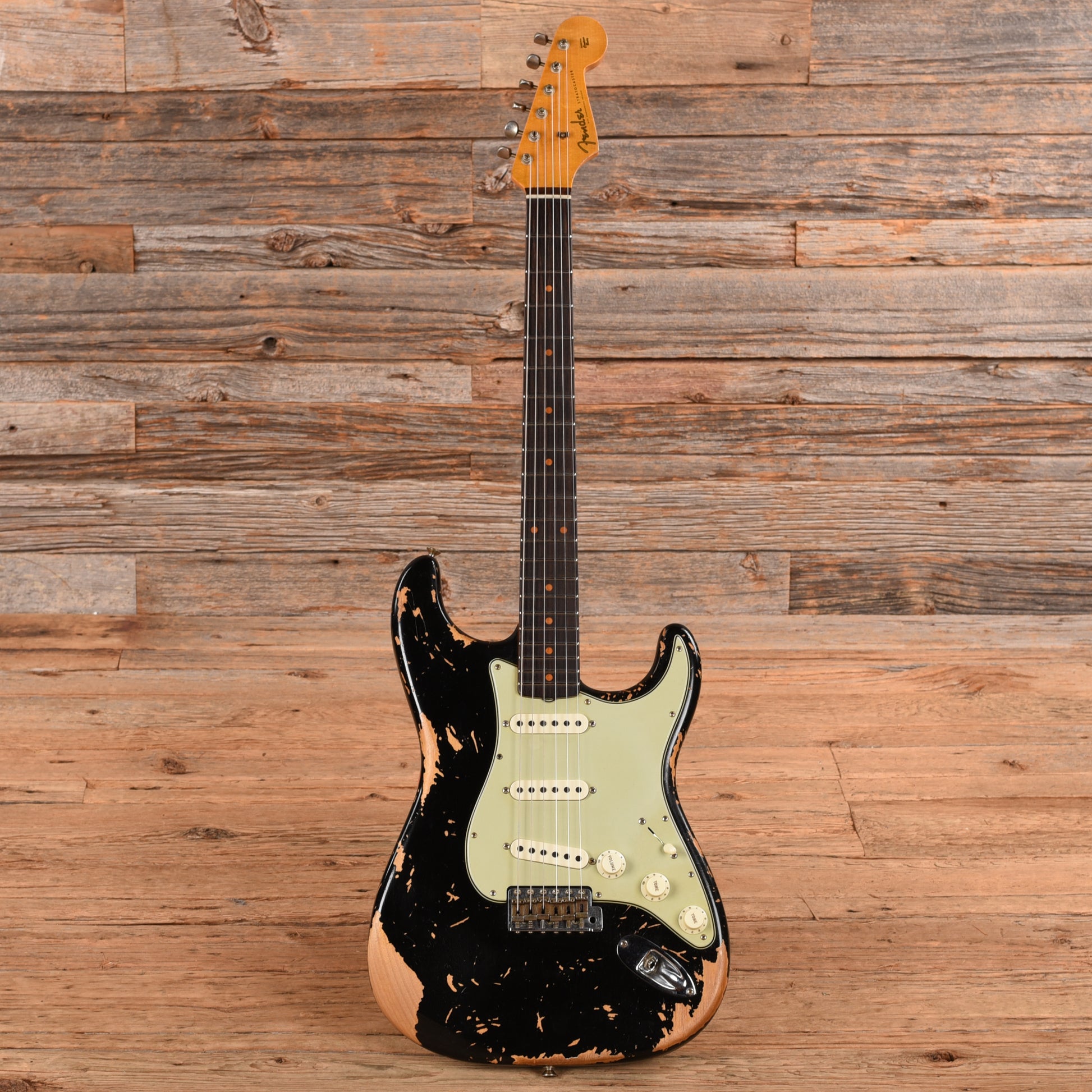 Fender Custom Shop '60 Reissue Stratocaster Heavy Relic Black 2023 Electric Guitars