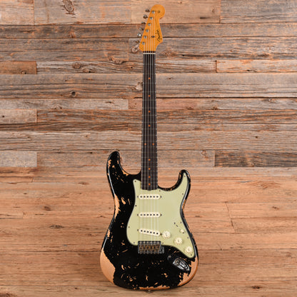 Fender Custom Shop '60 Reissue Stratocaster Heavy Relic Black 2023 Electric Guitars