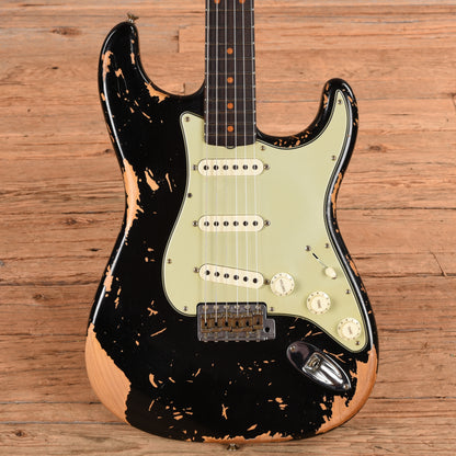 Fender Custom Shop '60 Reissue Stratocaster Heavy Relic Black 2023 Electric Guitars