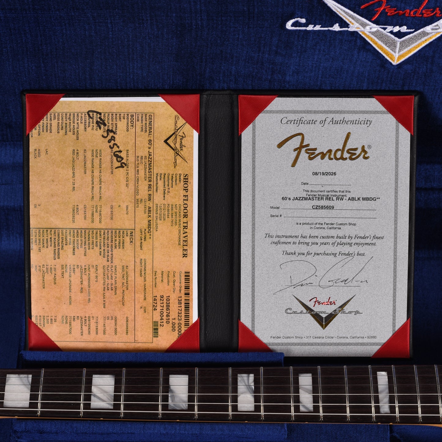 Fender Custom Shop 60's Jazzmaster Relic Aged Black Master Built by Dennis Galuszka Electric Guitars
