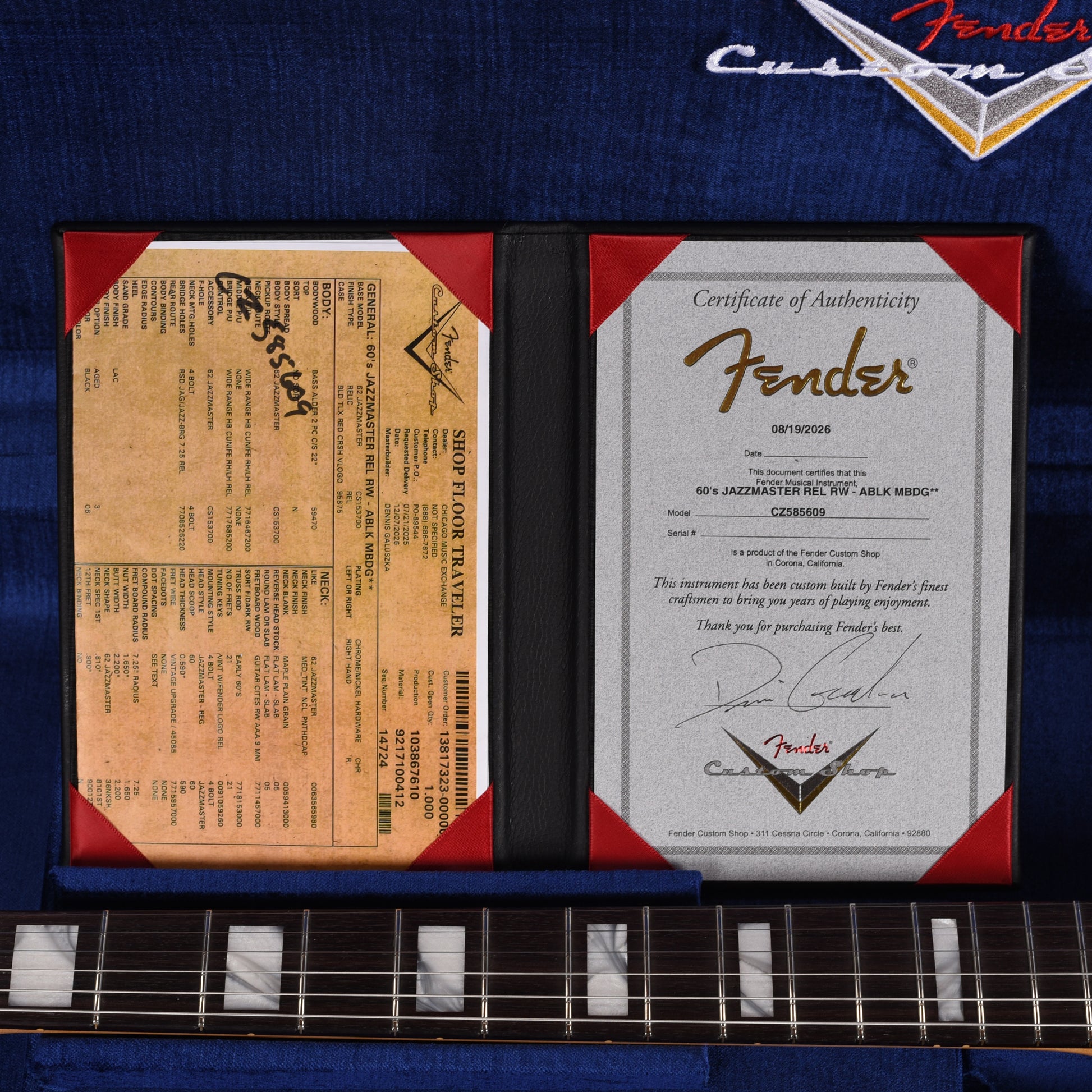 Fender Custom Shop 60's Jazzmaster Relic Aged Black Master Built by Dennis Galuszka Electric Guitars