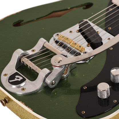 Fender Custom Shop 60s Telecaster Thinline Journeyman Cadillac Green/Gold Sparkle Master Built by Paul Waller Electric Guitars