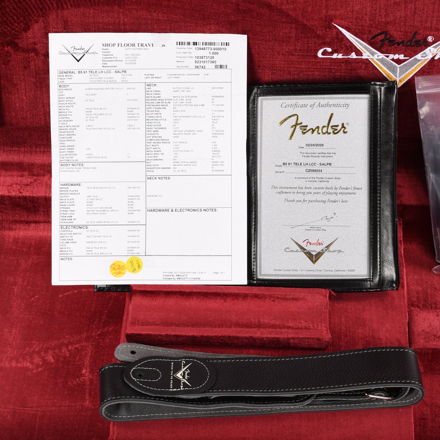 Fender Custom Shop '61 Reissue Telecaster Closet Classic Lake Placid Blue 2026 LEFTY Electric Guitars