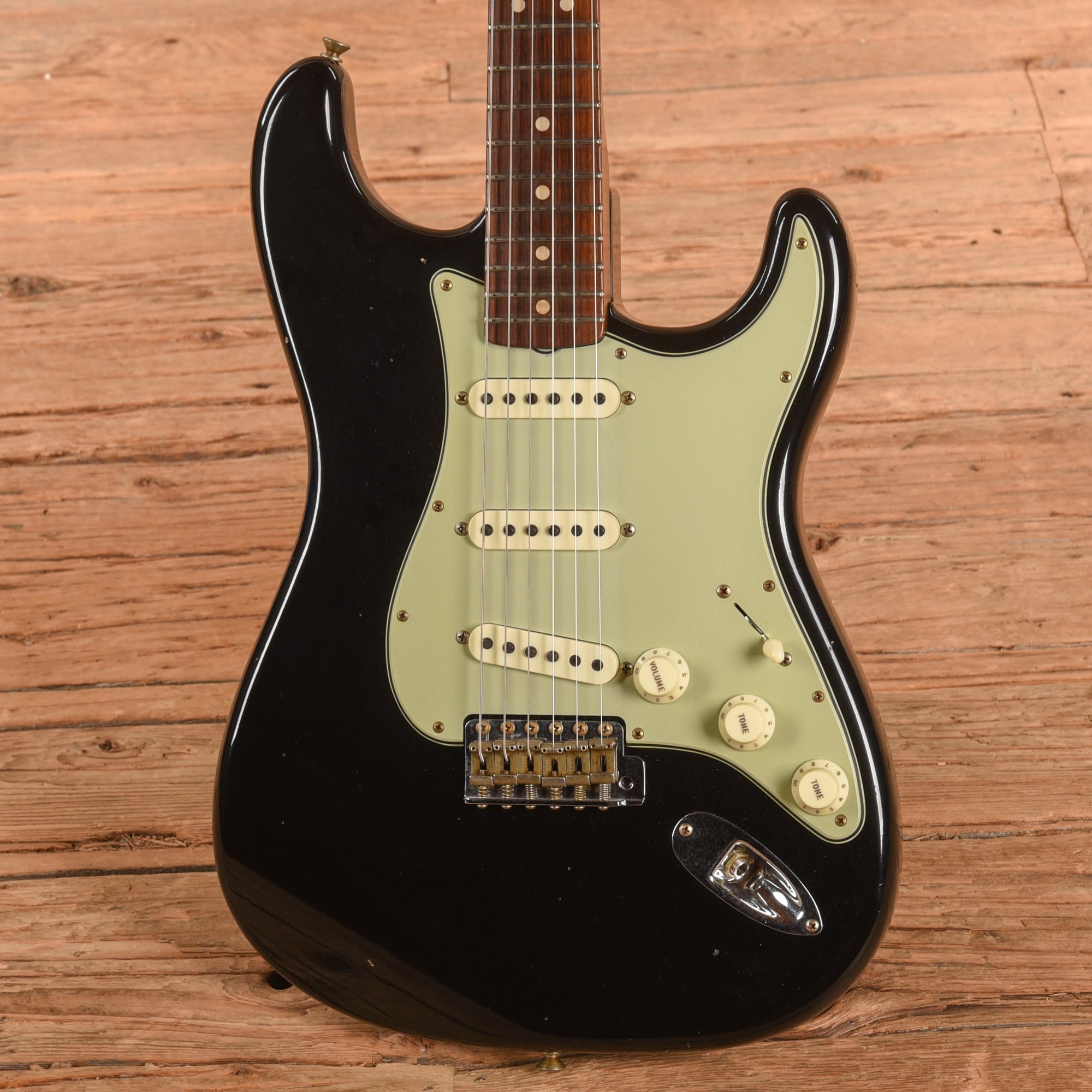 Fender Custom Shop '63 Stratocaster Reissue w/ Rosewood Neck Journeyman Relic Black 2024 Electric Guitars