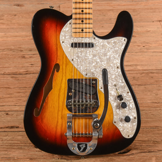 Fender Custom Shop '68 Telecaster Thinline Journeyman Relic Sunburst 2024 Electric Guitars