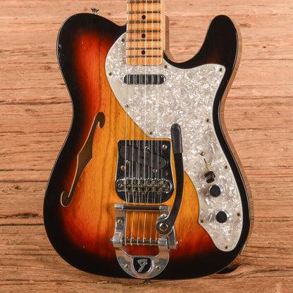 Fender Custom Shop '68 Telecaster Thinline Journeyman Relic Sunburst 2024 Electric Guitars