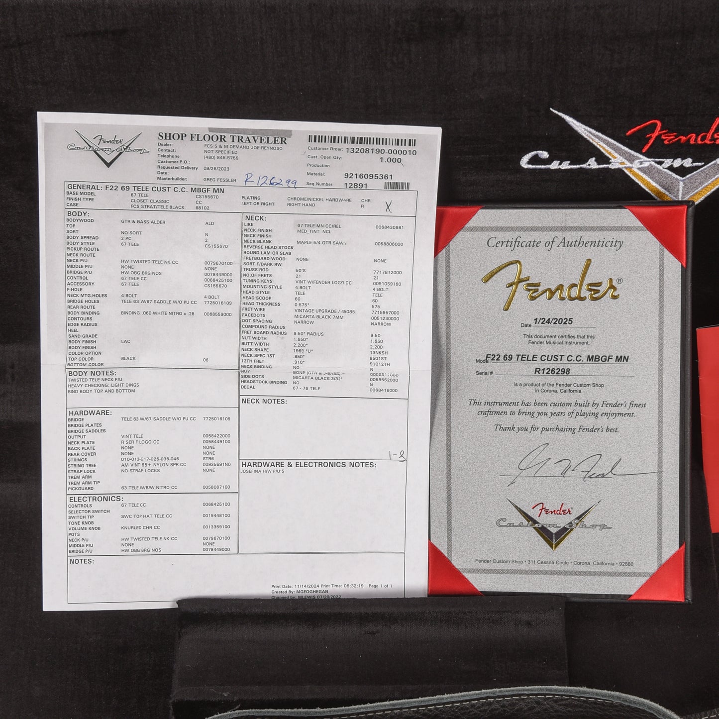 Fender Custom Shop '69 Reissue Custom Telecaster CC Master Built by Greg Fessler Black 2025 Electric Guitars