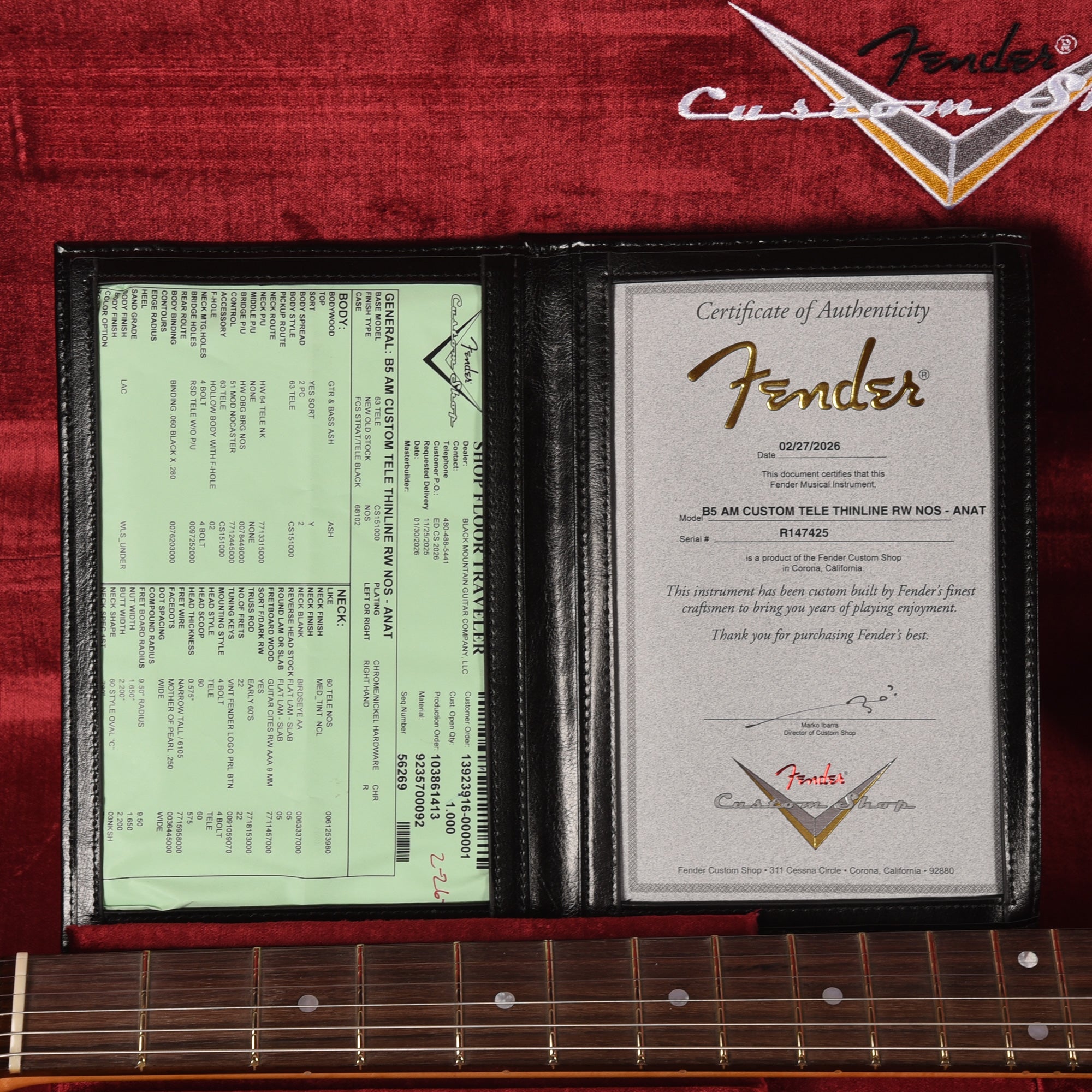 Fender Custom Shop American Custom Telecaster Thinline NOS Aged Natural Electric Guitars