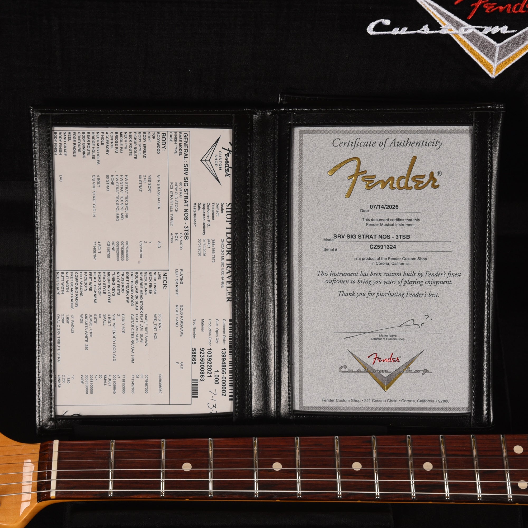 Fender Custom Shop Artist Stevie Ray Vaughan Signature Stratocaster 3-Color Sunburst Electric Guitars