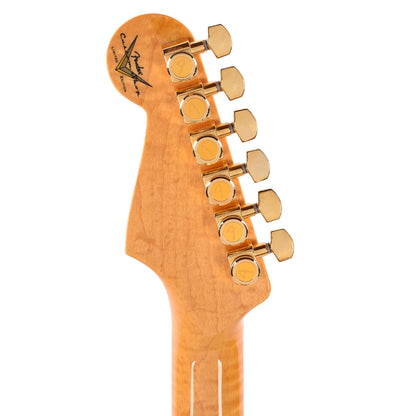Fender Custom Shop Custom Deluxe Stratocaster NOS AAA Flame Maple Top Amber w/Lightweight Ash Body & AAA Flame Neck Electric Guitars