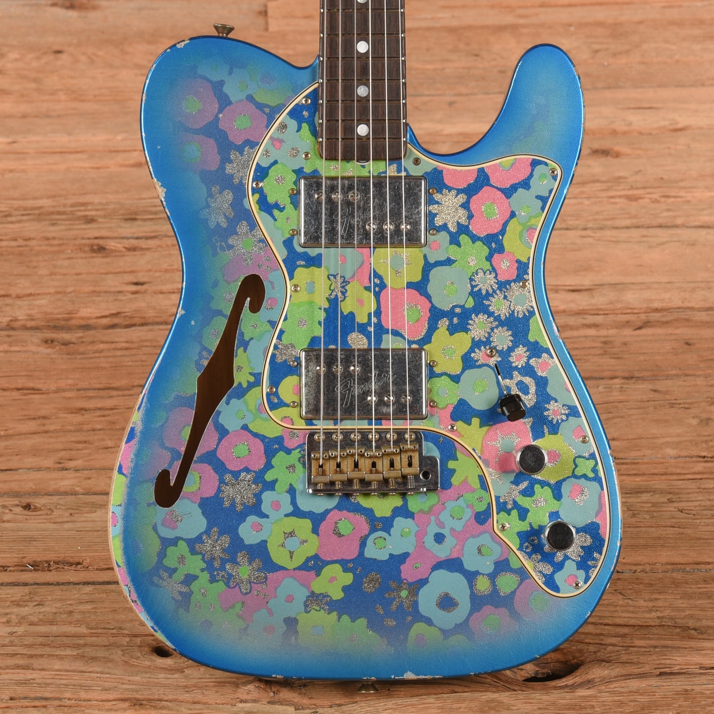 Fender Custom Shop Limited Edition 1972 Telecaster Thinline Rosewood Relic w/Trem Blue Flower 2019 Electric Guitars