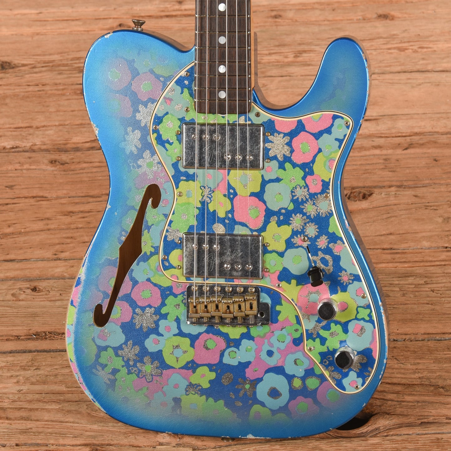 Fender Custom Shop Limited Edition 1972 Telecaster Thinline Rosewood Relic w/Trem Blue Flower 2019 Electric Guitars