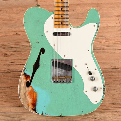 Fender Custom Shop Limited Edition '50s Telecaster Custom Thinline Heavy Relic Seafoam Green Over Sunburst 2024 Electric Guitars