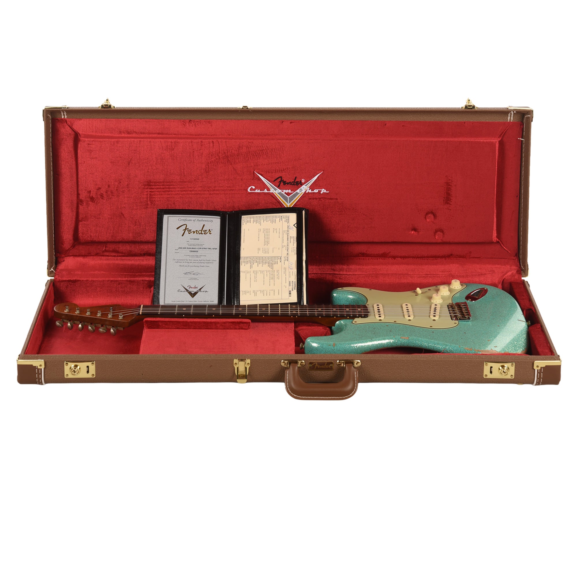 Fender Custom Shop Limited Edition '60s Dual Mag II Compound Radius Strat Relic Sea Foam Green Sparkle Electric Guitars