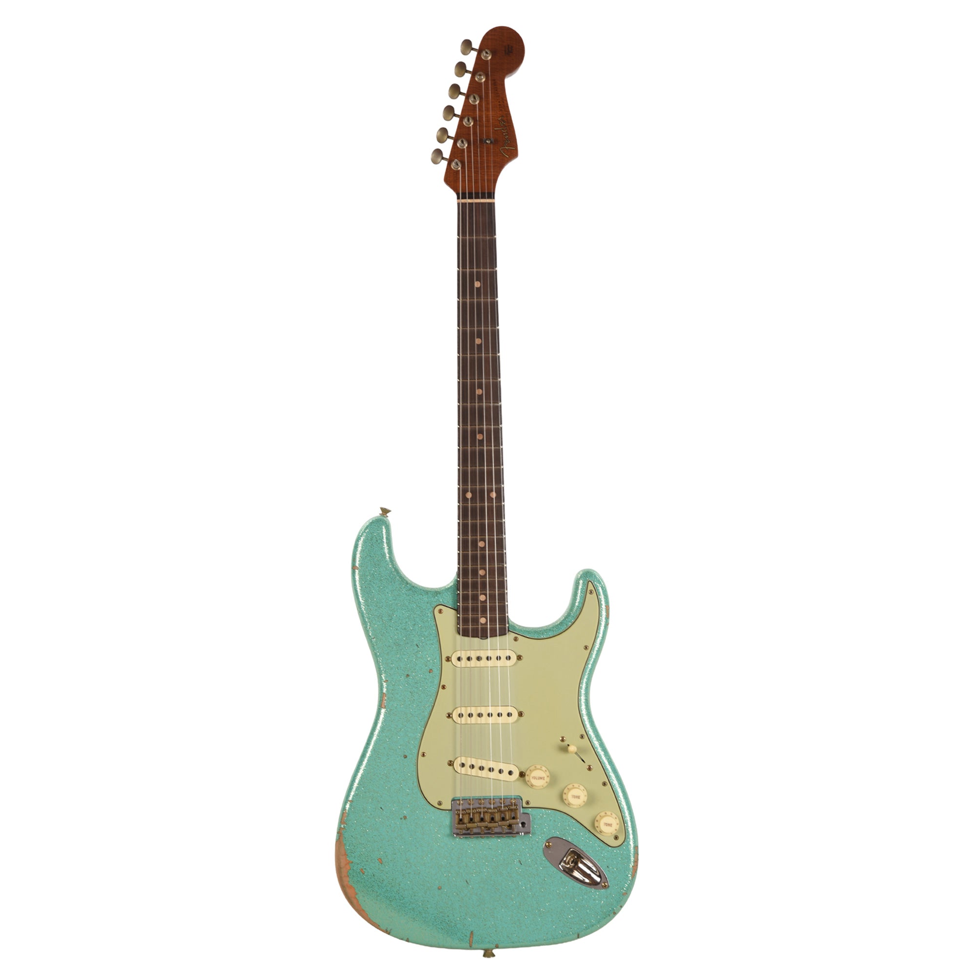 Fender Custom Shop Limited Edition '60s Dual Mag II Compound Radius Strat Relic Sea Foam Green Sparkle Electric Guitars