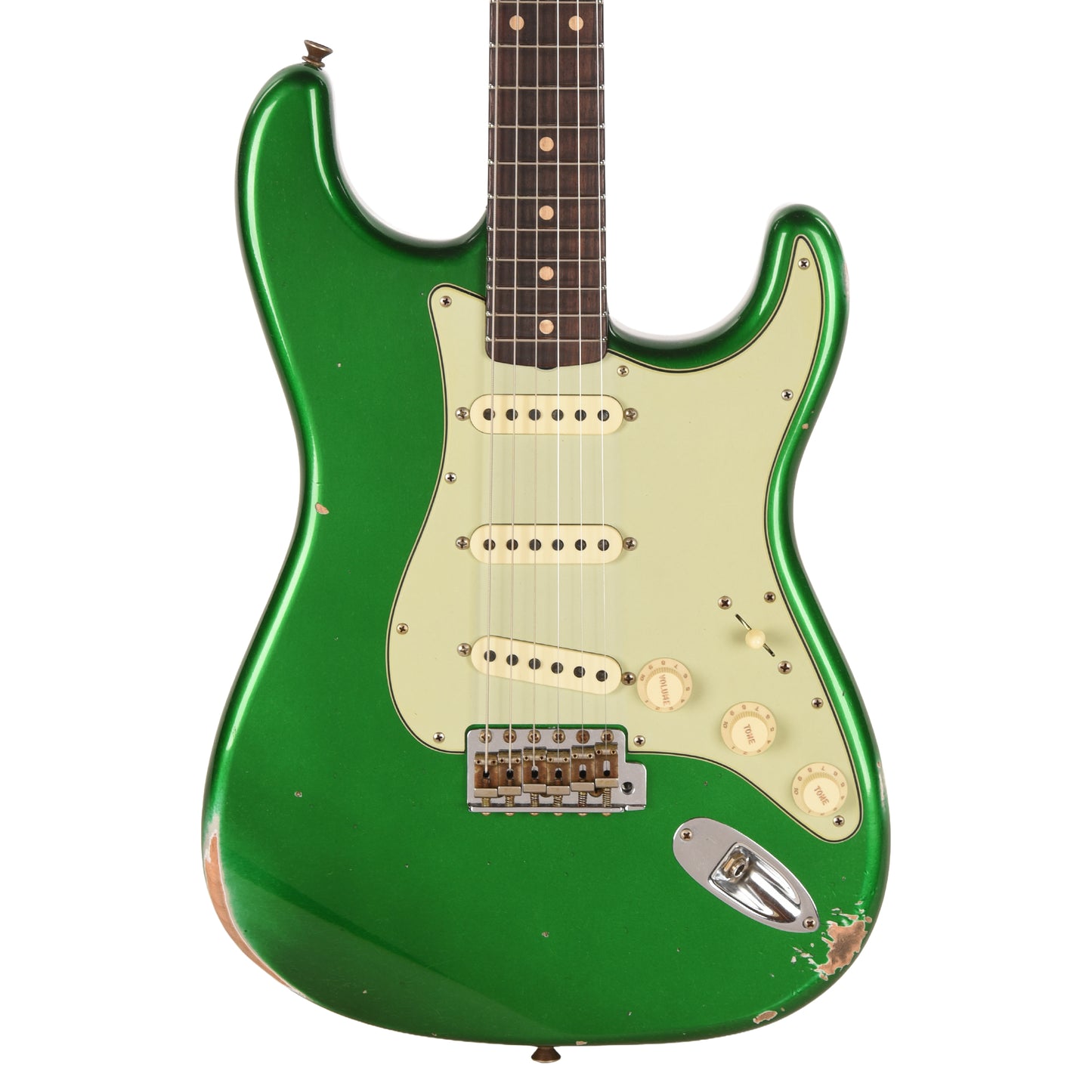 Fender Custom Shop Limited Edition '60s Dualmag II Compound Radius Stratocaster Relic Candy Apple Green Electric Guitars