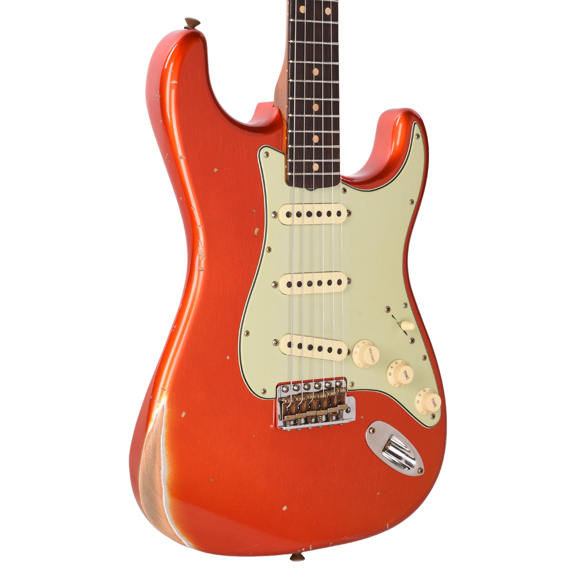 Fender Custom Shop Limited Edition '60s Dualmag II Compound Radius Stratocaster Relic Candy Tangerine Electric Guitars