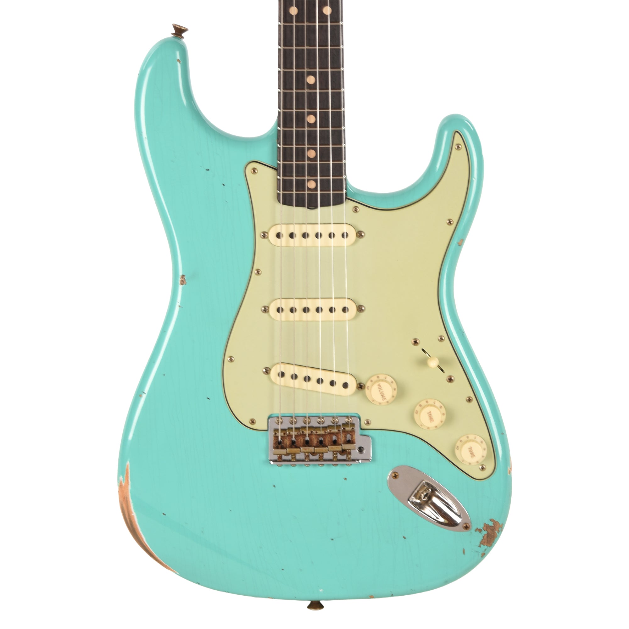 Fender Custom Shop Limited Edition '60s Dualmag II Compound Radius Stratocaster Relic Sea Foam Green Electric Guitars