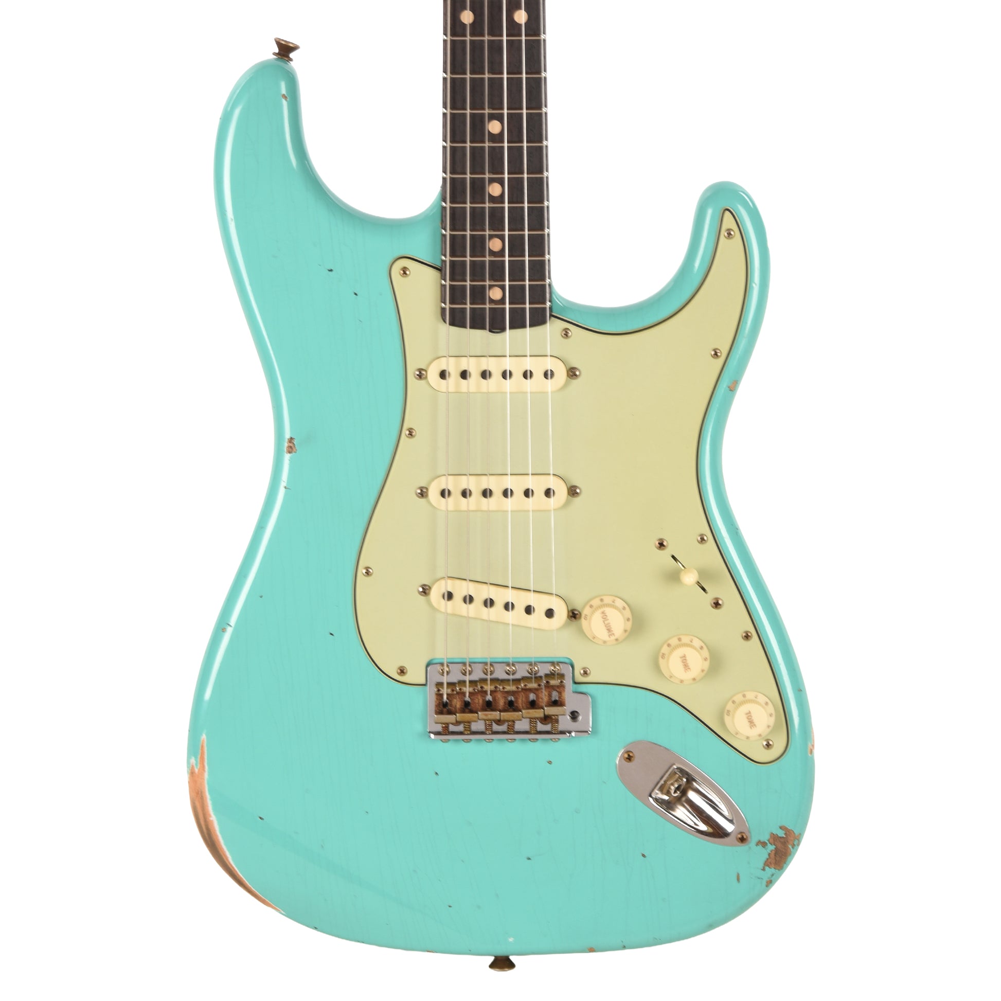 Fender Custom Shop Limited Edition '60s Dualmag II Compound Radius Stratocaster Relic Sea Foam Green Electric Guitars