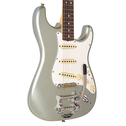 Fender Custom Shop Limited Edition Bigsby Stratocaster Journeyman Relic Aged Firemist Silver Electric Guitars