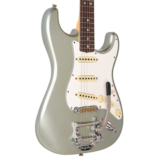 Fender Custom Shop Limited Edition Bigsby Stratocaster Journeyman Relic Aged Firemist Silver Electric Guitars