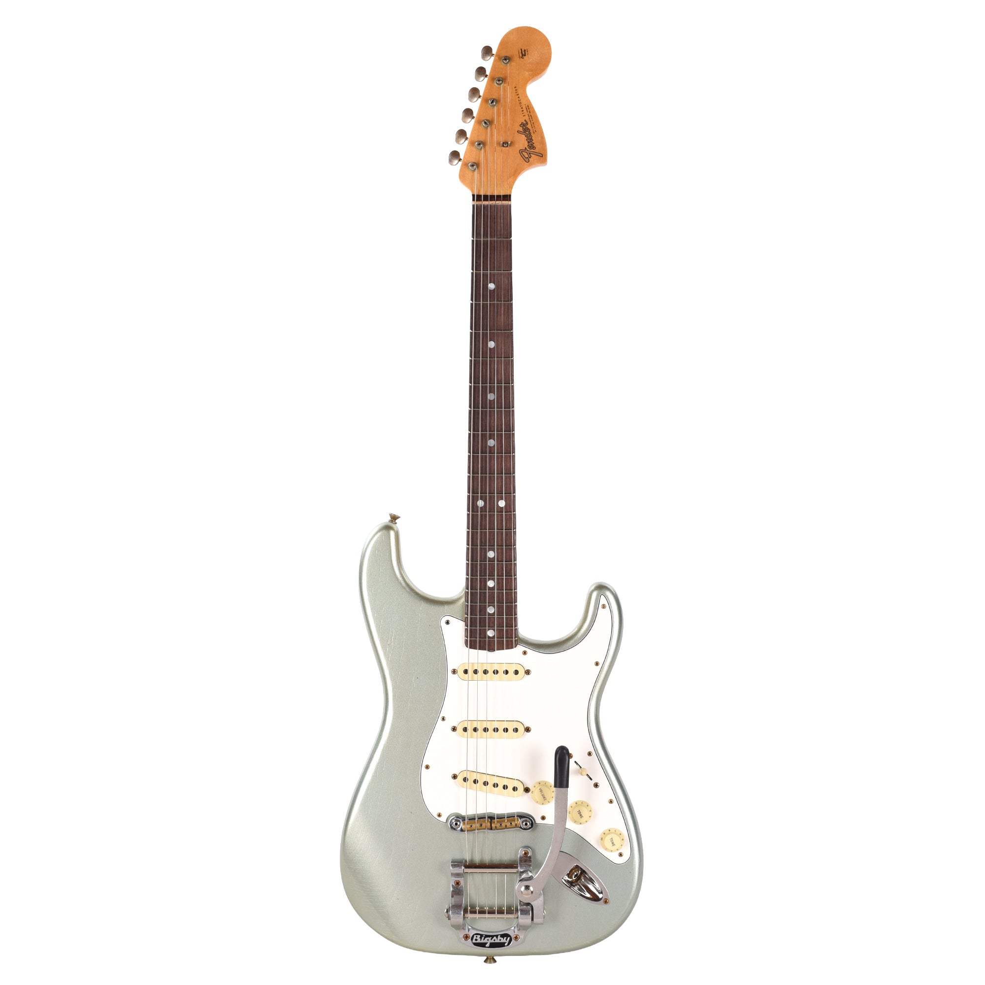 Fender Custom Shop Limited Edition Bigsby Stratocaster Journeyman Relic Aged Firemist Silver Electric Guitars