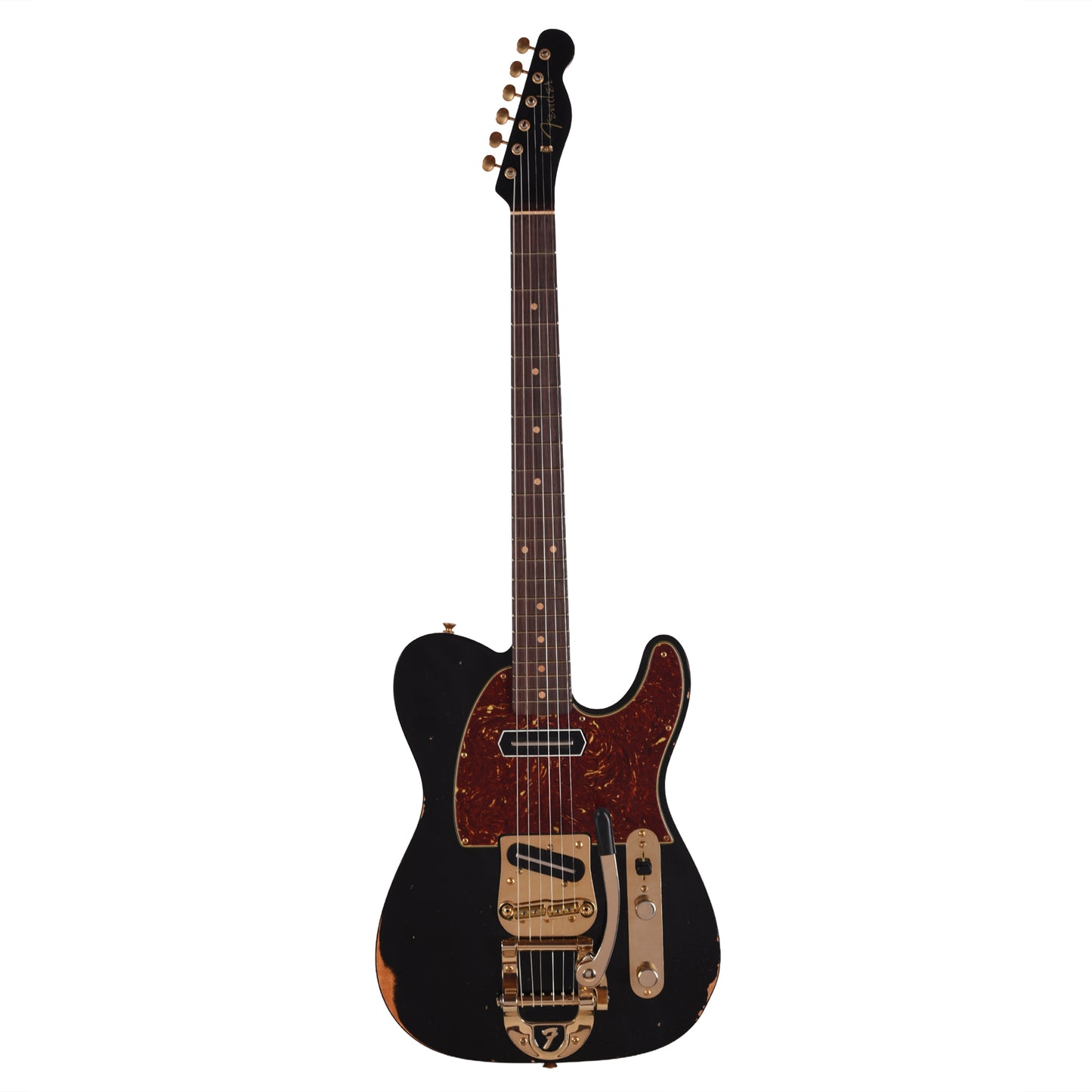 Fender Custom Shop Limited Edition Bowtie Tele Custom Relic Aged Black w/Bigsby & Lollar B.S. & Charlie Christian Pickups Electric Guitars