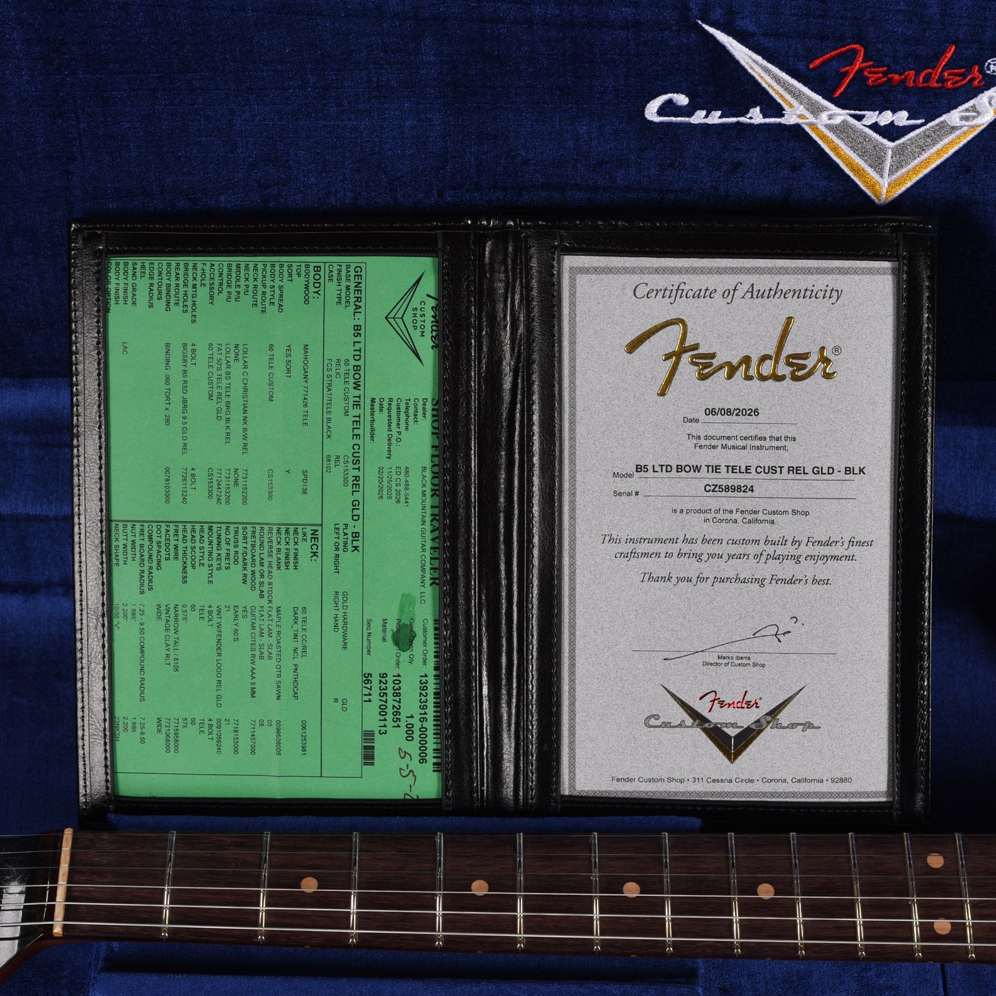 Fender Custom Shop Limited Edition Bowtie Tele Custom Relic Aged Black w/Bigsby & Lollar B.S. & Charlie Christian Pickups Electric Guitars