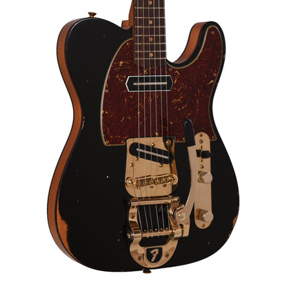 Fender Custom Shop Limited Edition Bowtie Tele Custom Relic Aged Black w/Bigsby & Lollar B.S. & Charlie Christian Pickups Electric Guitars