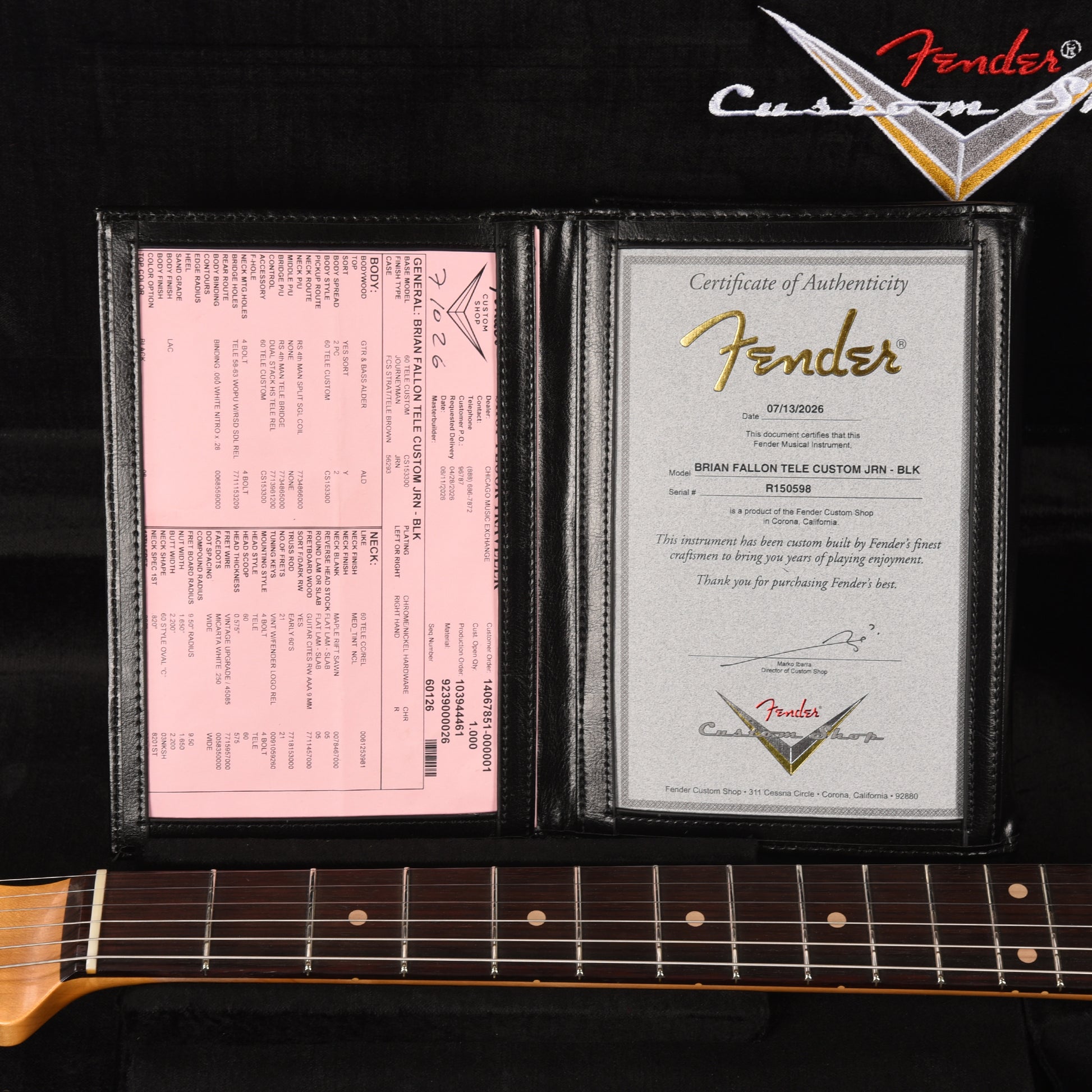 Fender Custom Shop Limited Edition Brian Fallon '59 Telecaster Custom Journeyman Relic Black w/Righteous Sound "Fourth Man" Pickups Electric Guitars