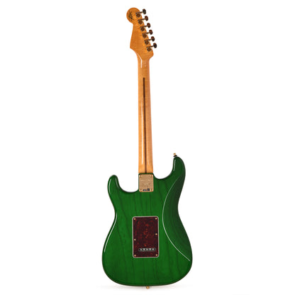 Fender Custom Shop Limited Edition Custom Deluxe AAA Flame Stratocaster NOS Emerald Green Transparent w/Gold Hardware Electric Guitars