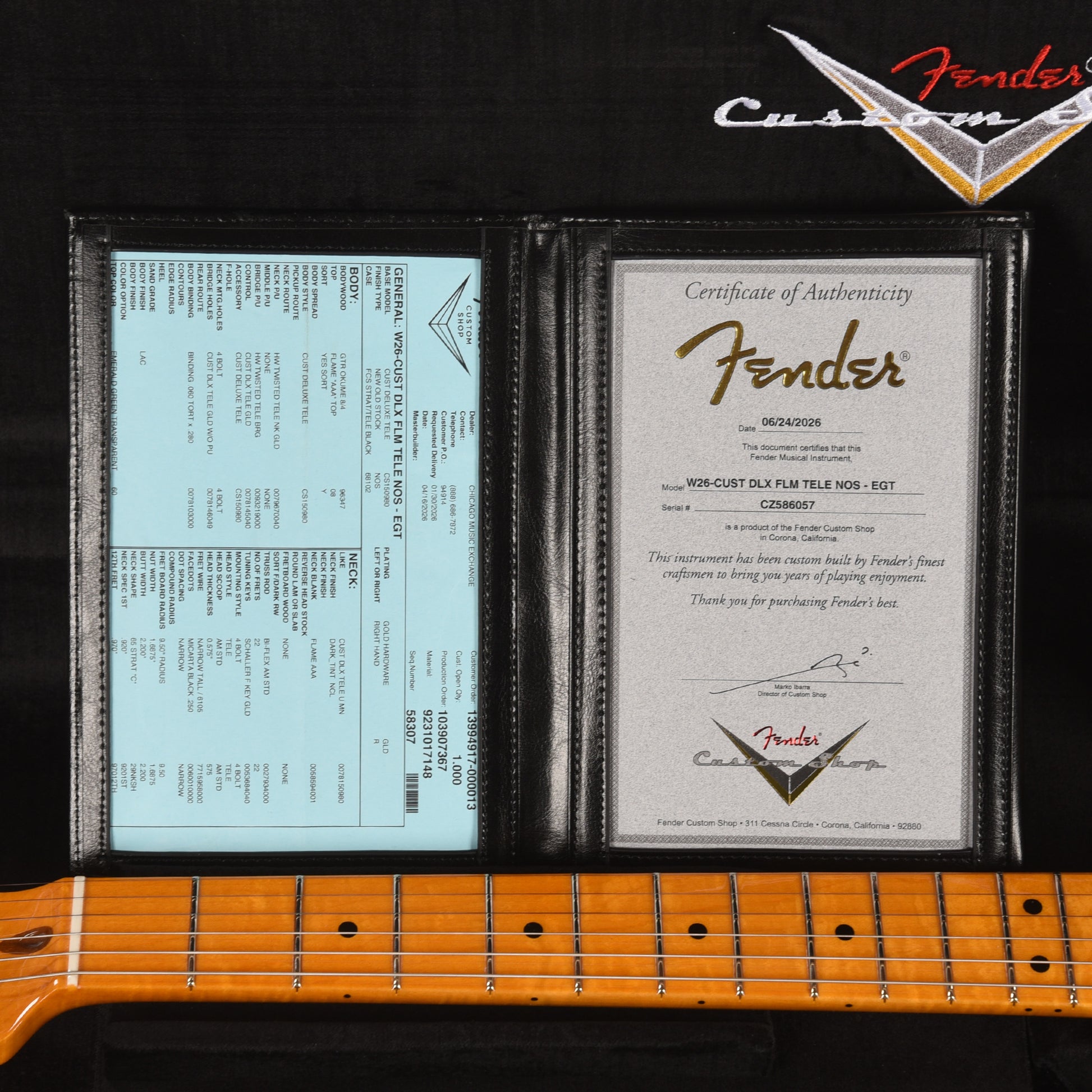 Fender Custom Shop Limited Edition Custom Deluxe AAA Flame Telecaster NOS Emerald Green Transparent w/Gold Hardware Electric Guitars