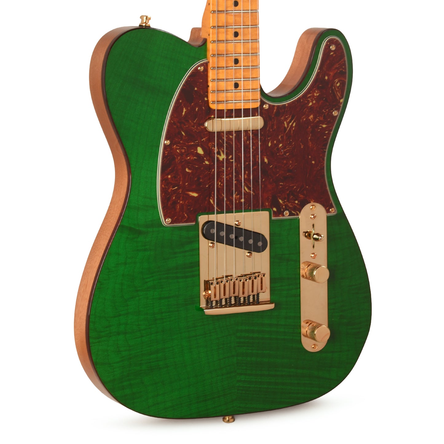 Fender Custom Shop Limited Edition Custom Deluxe AAA Flame Telecaster NOS Emerald Green Transparent w/Gold Hardware Electric Guitars