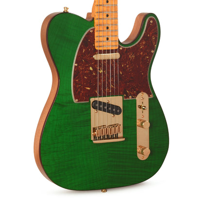 Fender Custom Shop Limited Edition Custom Deluxe AAA Flame Telecaster NOS Emerald Green Transparent w/Gold Hardware Electric Guitars