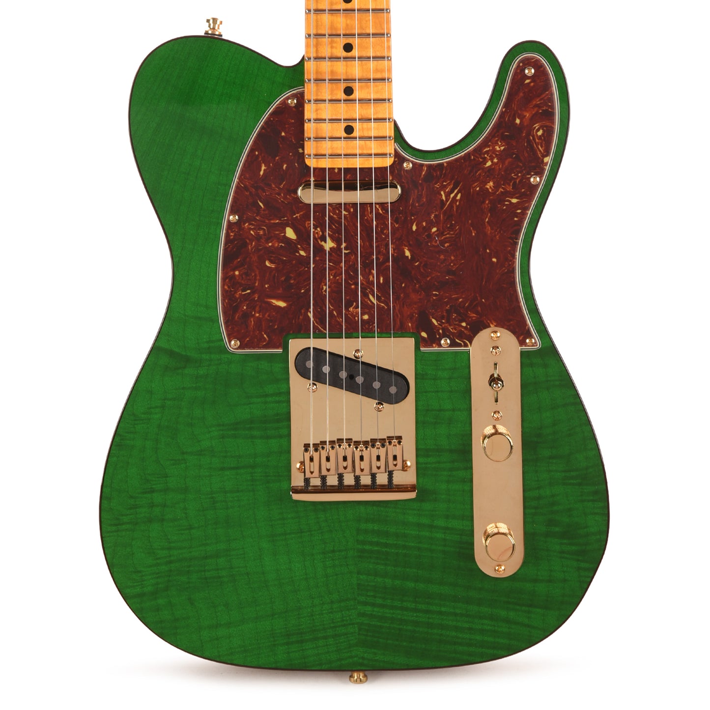Fender Custom Shop Limited Edition Custom Deluxe AAA Flame Telecaster NOS Emerald Green Transparent w/Gold Hardware Electric Guitars