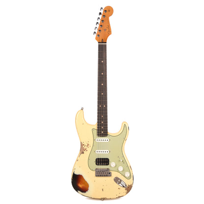 Fender Custom Shop Limited Edition Custom Deluxe HB S-1 Stratocaster Heavy Relic Aged Vintage White over 3-Tone Sunburst w/Closet Classic Hardware Electric Guitars
