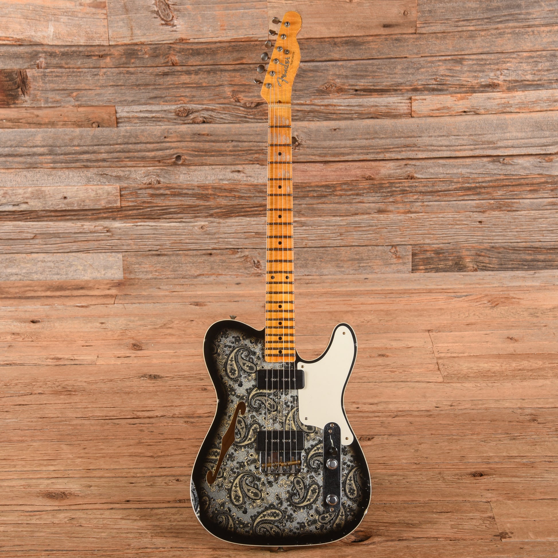 Fender Custom Shop Limited Edition Dual P-90 Telecaster Relic Black Paisley 2023 Electric Guitars