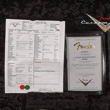 Fender Custom Shop Limited Edition Dual P-90 Telecaster Relic Black Paisley 2023 Electric Guitars