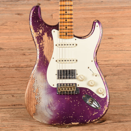 Fender Custom Shop Limited-Edition Nashville Ash-V 1957 Stratocaster HSS Super Heavy Relic Metallic Purple 2023 Electric Guitars